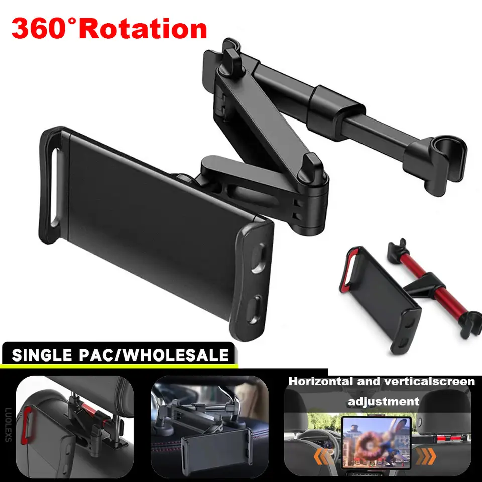 Toddler Tablet Accessories - Universal Car Headrest Tablet Holder Adjustable