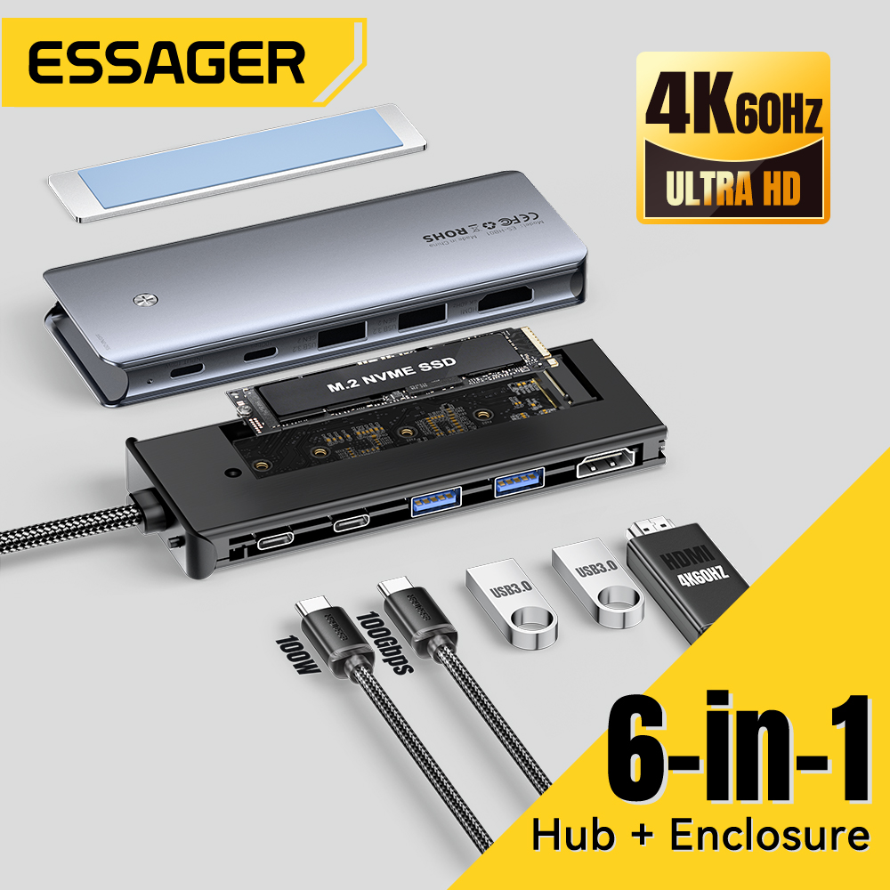 Usb Hub Type C - Essager USB C Hub With M.2