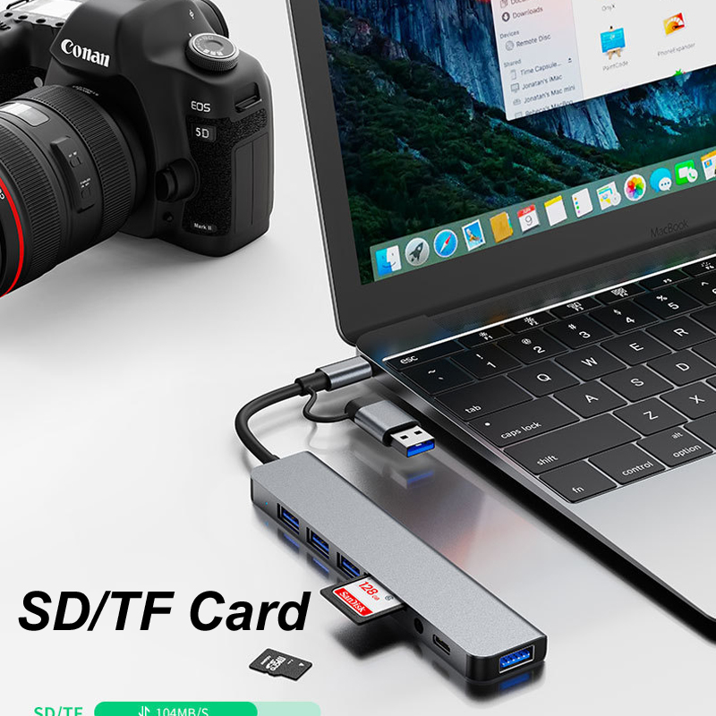 8-IN-1 USB TYPE-C 3.0 HUB 3.5M - Usb Hub Type C 评论和价格