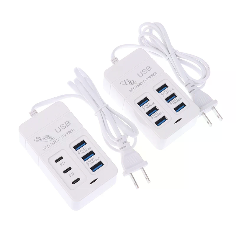 1PC US Plug 6Ports Multiport U - Usb Hub Type C 评论和价格