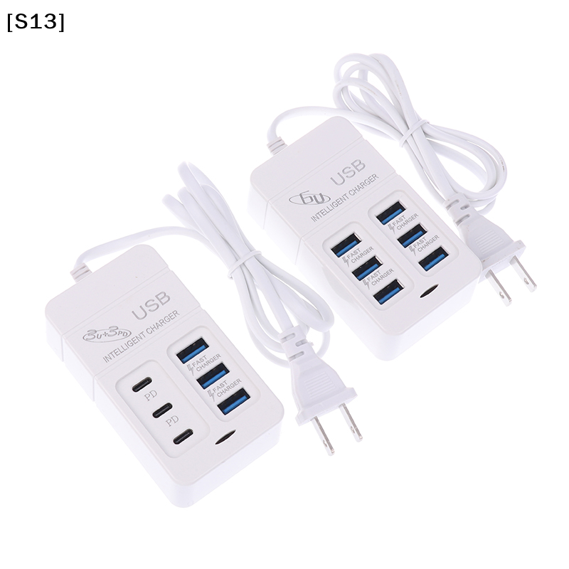 1PC US Plug 6Ports Multiport U - Usb Hub Type C 评论和价格