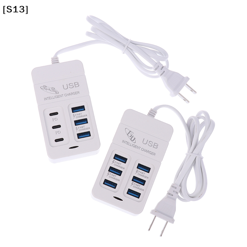 1PC US Plug 6Ports Multiport U - Usb Hub Type C 评论和价格