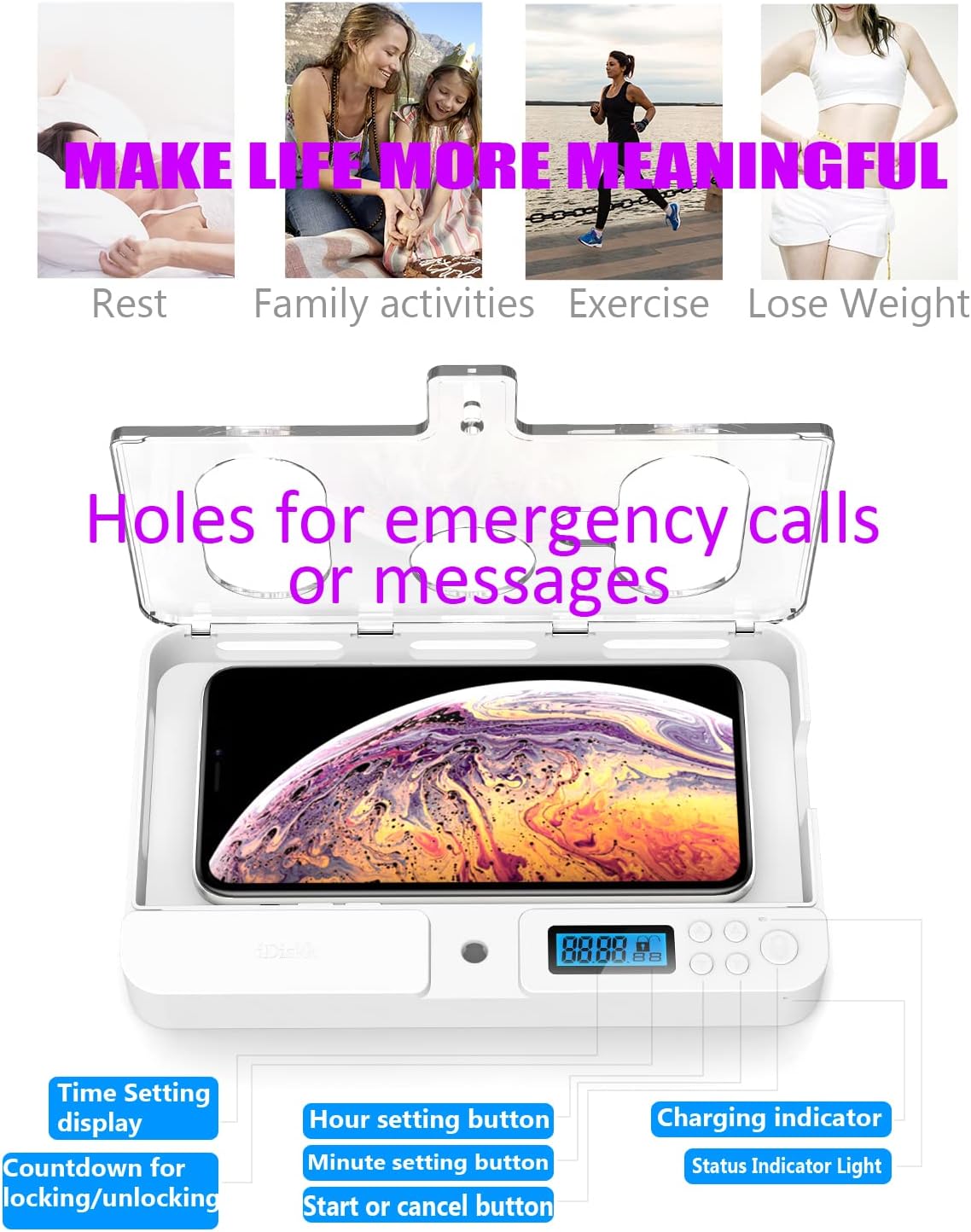 Timer Lock Box for iPad IPhone - Toddler Tablet Accessories 评论和价格