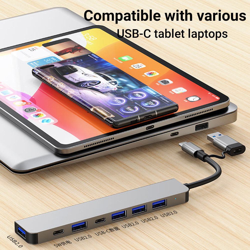 7-in-1 Dual-Head USB-C&USB Doc - Tablet Accessories For Students 评论和价格