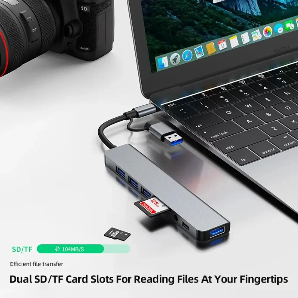 8 In 2 USB-C Hub With 3.0 SD/T - Usb Hub Type C 评论和价格