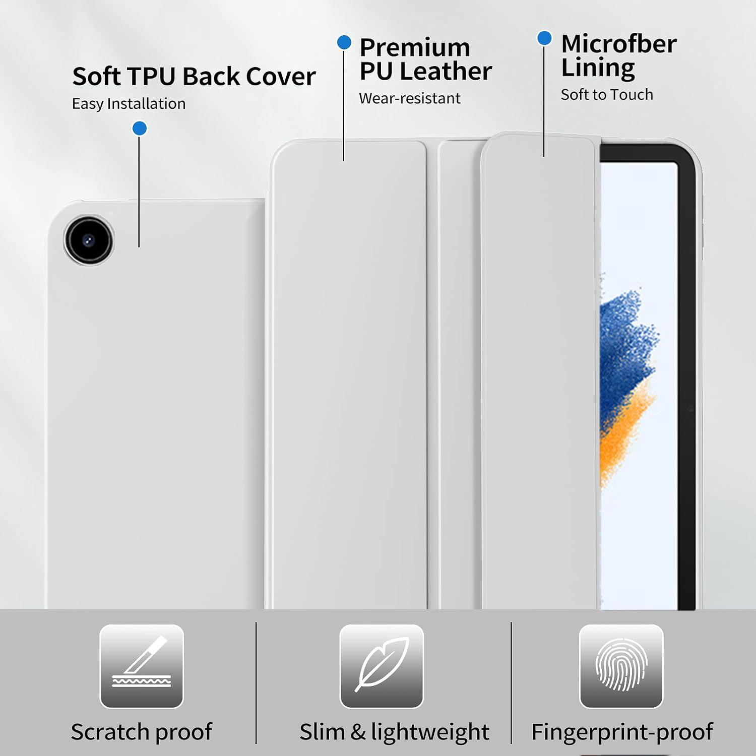Tri-fold Flip Case For Samsung - Galaxy Tablet Accessories 评论和价格
