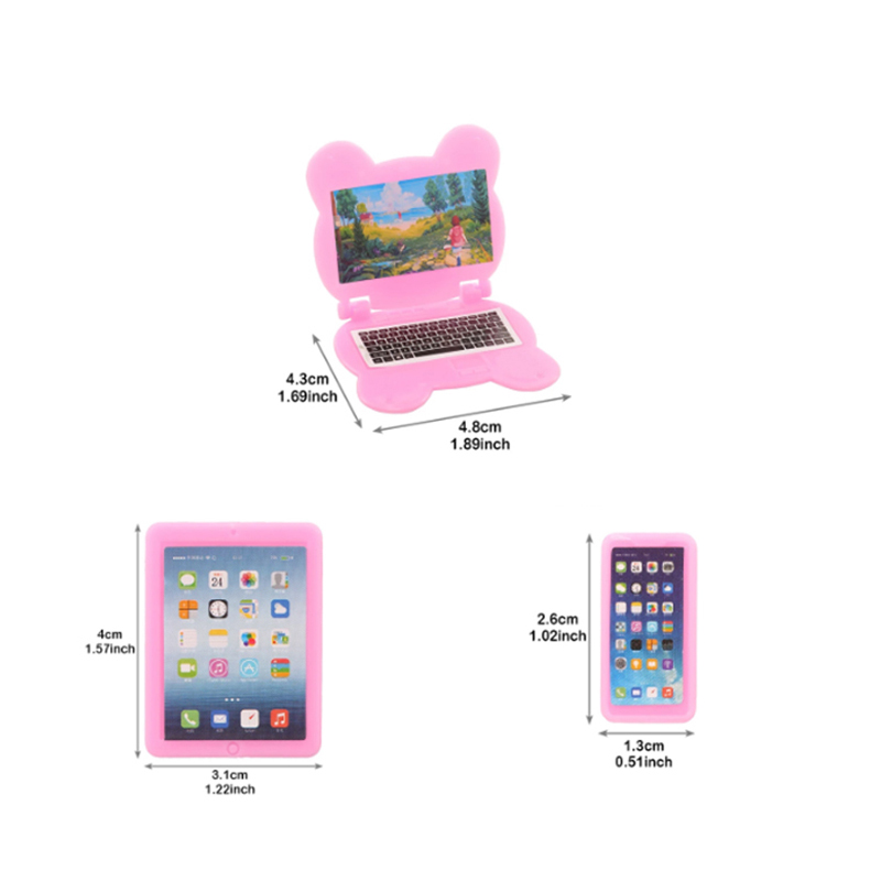 3pcs Dollhouse Mini Item Doll  - Tablet Accessories Set 评论和价格