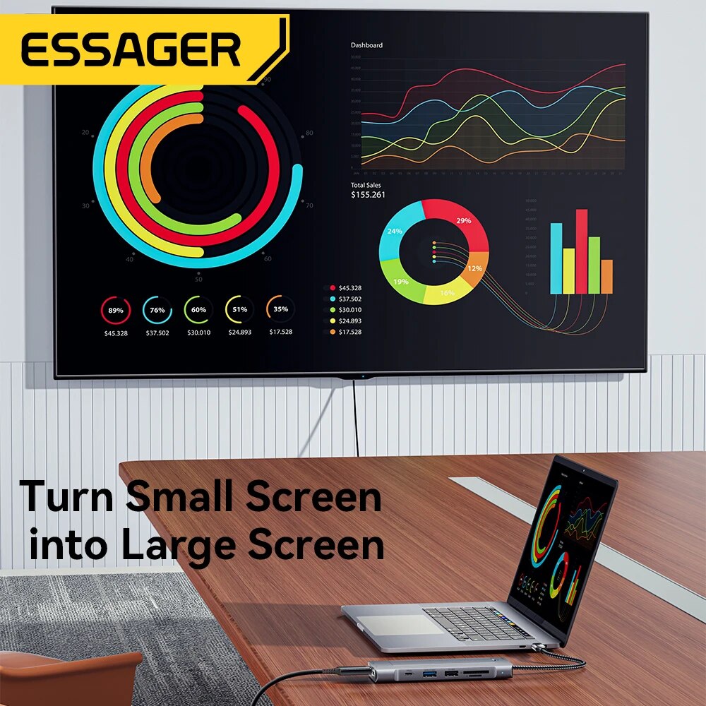 Essager 8-in-1 USB Hub With Di - Usb Hub Type C 评论和价格