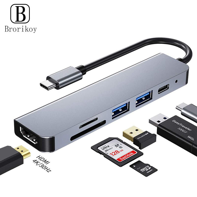 6 In 1 PD Type C Docking Stati - Usb Hub Type C 评论和价格