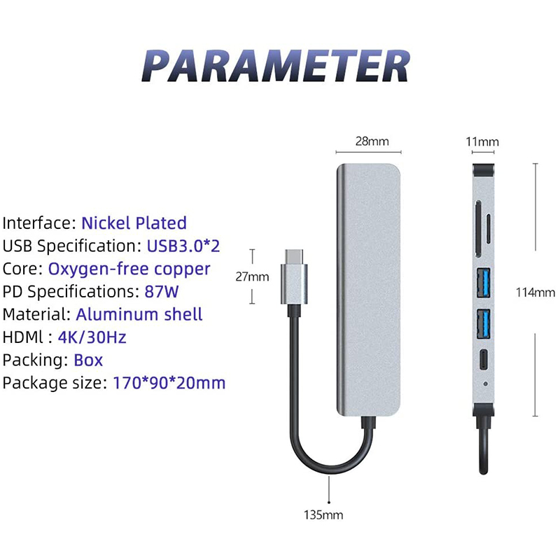6 In 1 PD Type C Docking Stati - Usb Hub Type C 评论和价格